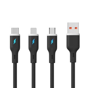 <strong>3</strong>-in-1 USB Type-C to Micro <strong>IOS</strong> Android Charger Suitable for <strong>Apple</strong> and Samsung's Super Fast Charging Data Cable - Product Image 1