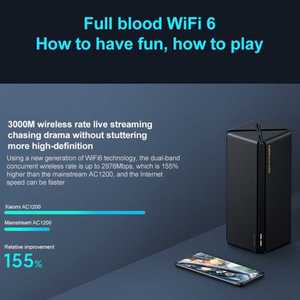 Xiao Mi AX3000เราเตอร์ WIFI-6 5G, เครื่องขยายสัญญาณ4ทางความถี่คู่ตาข่ายเมมโมรีขนาดใหญ่256MB สำหรับใช้ในบ้าน - Product Image 6