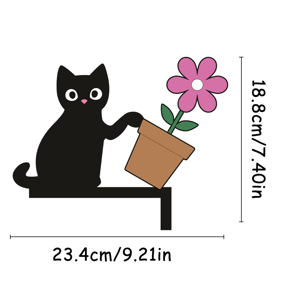 Chat en pot de fleurs