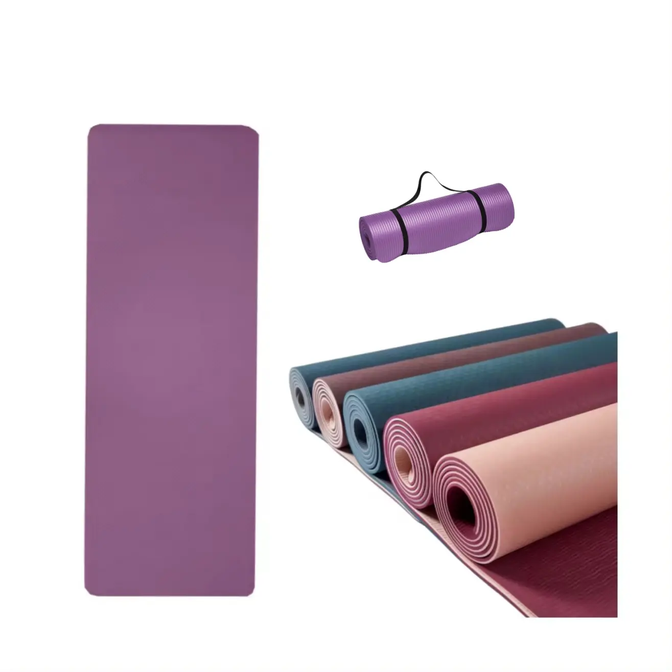 Tpe Yoga Matt De Yoga Sport Gym Yogamatt Anti Slip 6mm Custom Logo Uv Print Eco Friendly Double Layer Tpe Yoga Mat