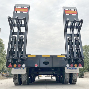 Lowbed Semi Trailer <strong>Used</strong> Capacity Equipment Low Bed Steel Truck Trailers with <strong>Ramp</strong> 3 Axles 70 Tons Semi-trailer 100T