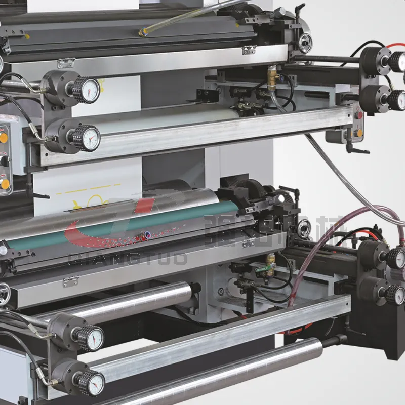 YTB-A41000 máquina de impresión flexible de 4 colores de tinta solvente/tinta de agua, maquinaria de impresión flexográfica (120 m/min)
