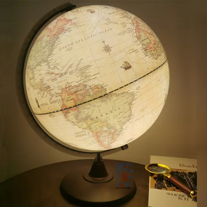 Factory Hot Sale 30cm Antique World Globe with <strong>LED</strong> Light Educational Rotating <strong>Earth</strong> Map Great Value in Geography Instruction