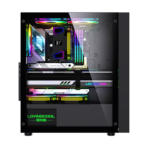 Lovingcool <strong>Pc</strong> <strong>Case</strong> Full Tower ATX Gaming Computer Desktop With RGB FAN Kit LED Computer <strong>Cases</strong> &amp; Towers Glass <strong>PC</strong> Chassis Casing - Product Image 2