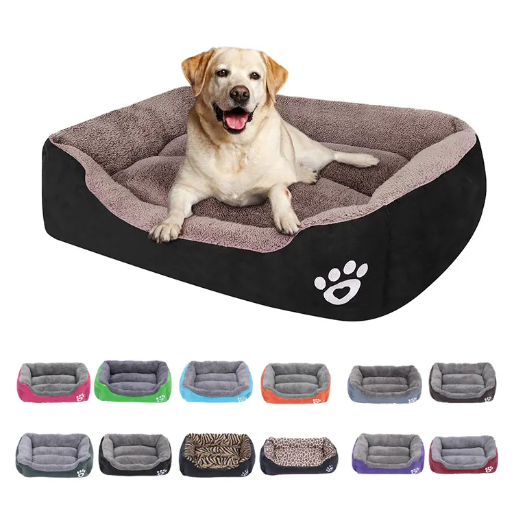 Camas de felpa de doble cara para mascotas, accesorios transpirables y esponjosos para cualquier clima, sofá grande rectangular, cama para perro