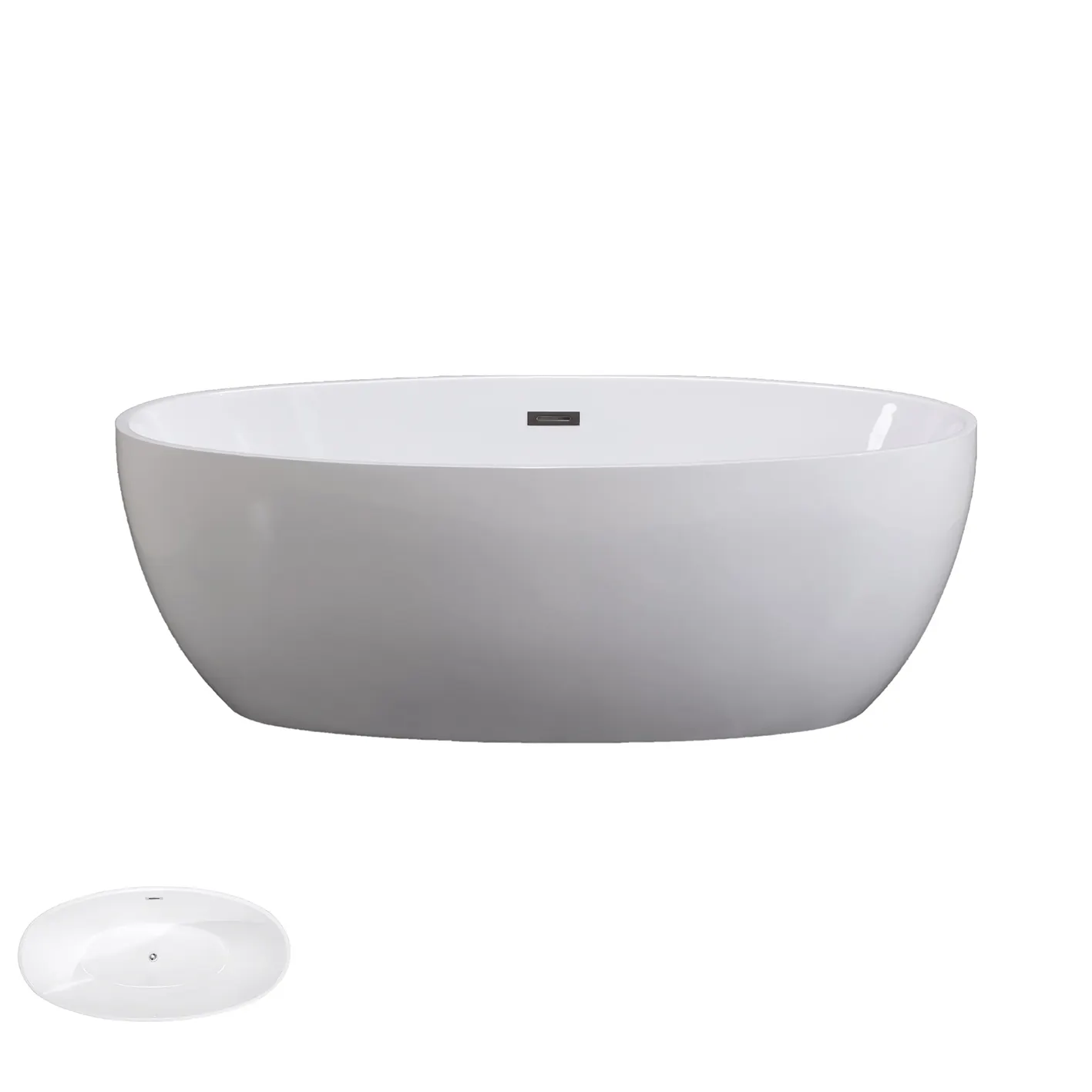 Moderne einfache ovale badewanne 1.500mm 1.700mm freistehende acryl-badewanne mit konstanter temperatur