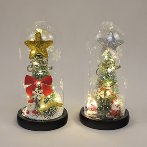 卸売クリスマスギフトクリスマスツリー内部LEDライトガラスドームLed屋内ギフト用家の装飾