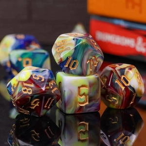 Polyhedral 7-D4 D6 D8 D10 D % D12 D20 için zar seti dört tonlu akrilik ve plastik zar oyunları için - Product Image 3