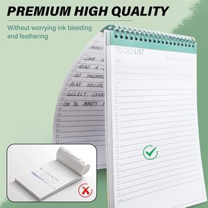 Per fare la lista blocco note blocco note Planner giornaliero 60 fogli strappi con lista di controllo, blocco di scrittura personale di lavoro. Confezione da 3 - Product Image 6