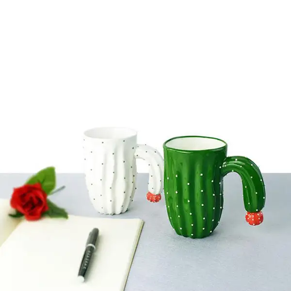 Creative Cactus Ceramic Mug Office Travel Personal Tea Cup for Office and Home Uses Ideal for Tea Coffee
