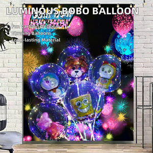 Palloncino Luminoso Bobo Trasparente con Animali Cartoon, Accessorio per Feste per Bambini - Product Image 2