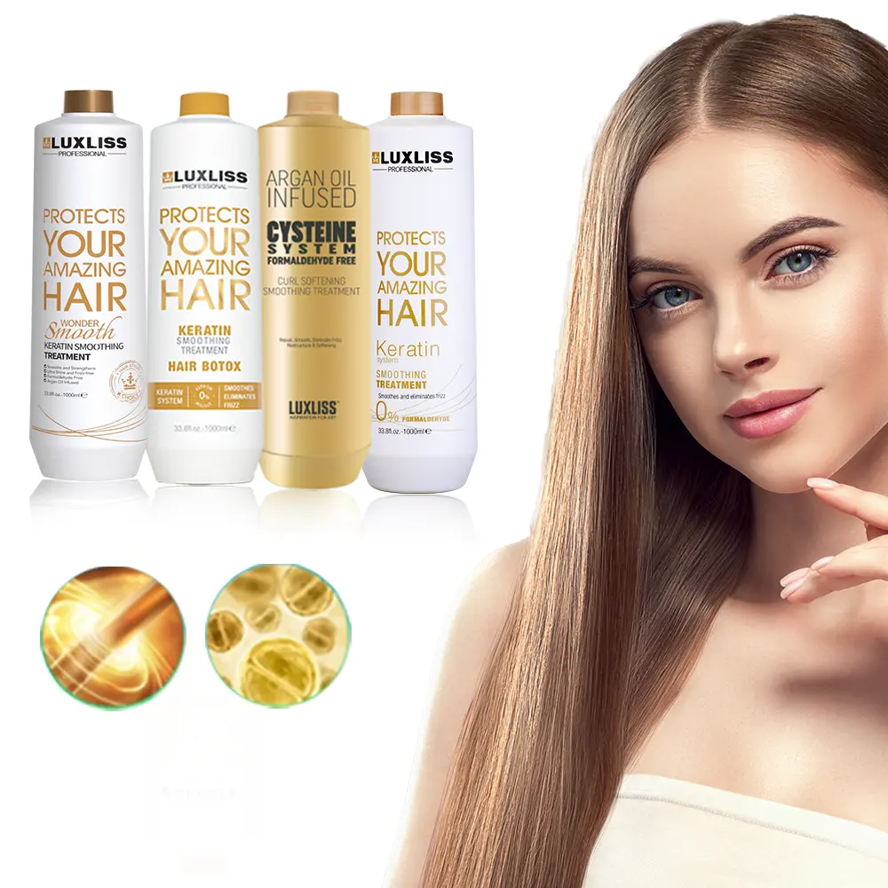 OEM-plancha de pelo con tratamiento de proteínas, crema de tratamiento capilar de queratina brasileña alisadora de etiqueta privada