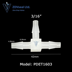 ZDVsealミニ3/16 "4.8mm T形状等しいホース有刺鉄コネクタパイプユニオンカップリングプラスチック3ウェイティージョイントホースバーブチューブ継手 - Product Image 4
