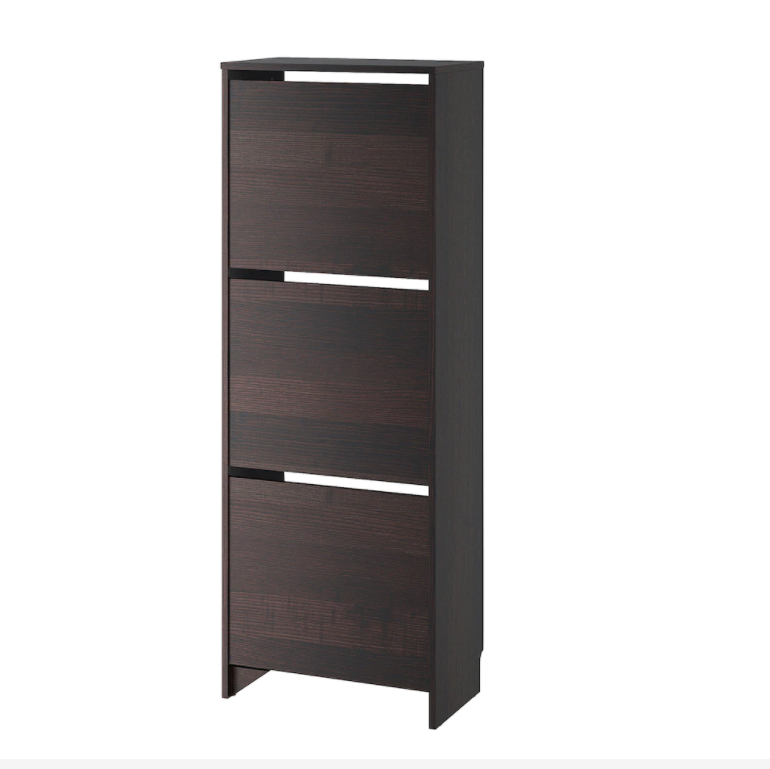 Factory Made Simple Design Shoe Cabinet with 3 Flip-down Compartments