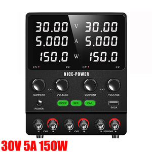 NICE-POWER-Fuente de alimentación regulada por CC dual, 30V5A, LED, ajustable, de doble canal, 60V5A, 30V10A, fuente de alimentación para banco de laboratorio - Product Image 1