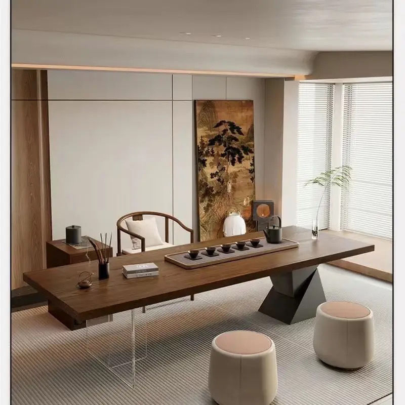1.8M table, copper coin chair, 2 upholstered stools