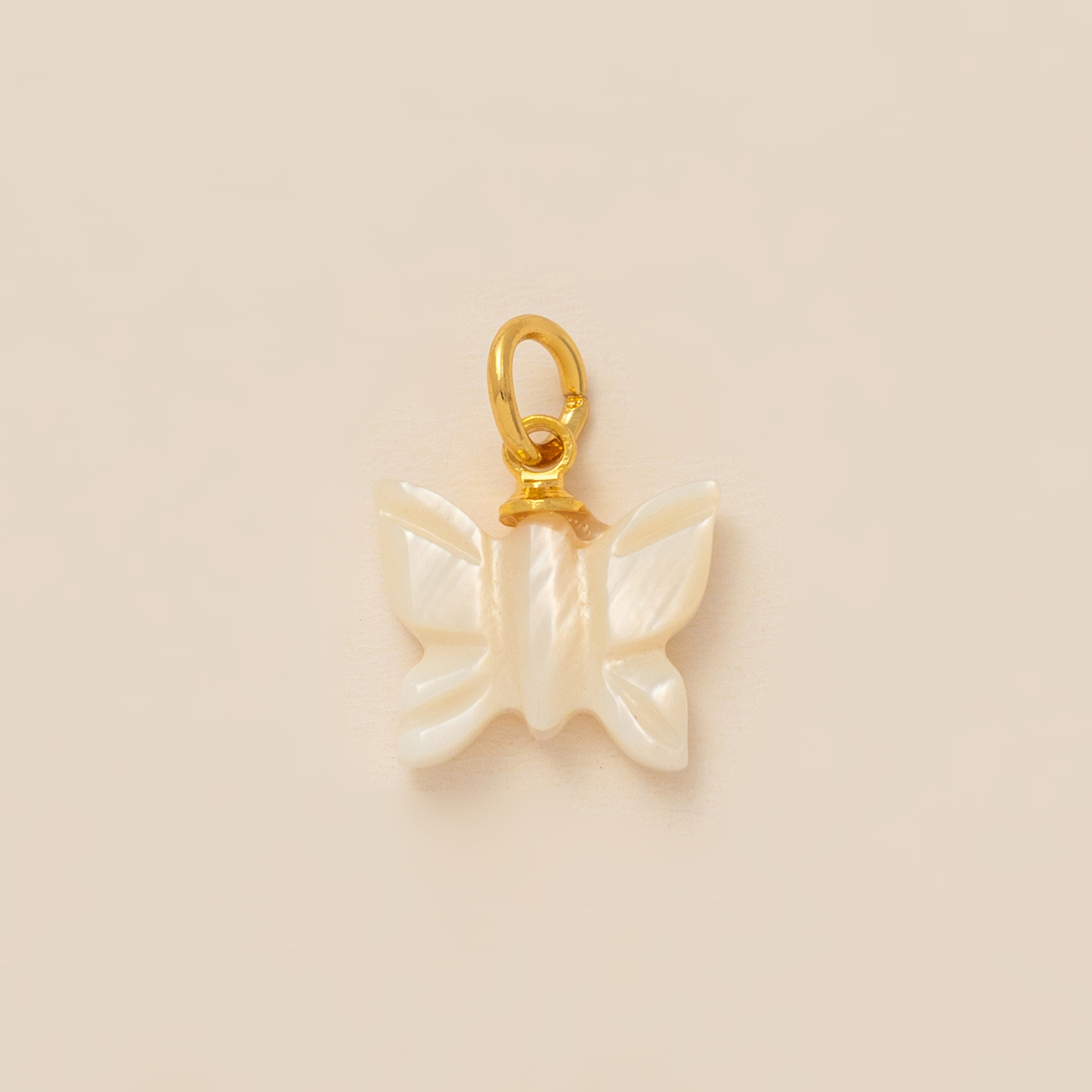 White butterfly pendant-Gold