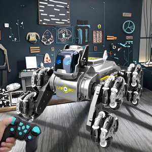 Sıcak RC Robot köpek 20mins çalma süresi yanar müzik 8 tekerlekler modeli RC dublör araba Robot köpek oyuncaklar uzaktan kumanda araba - Product Image 1