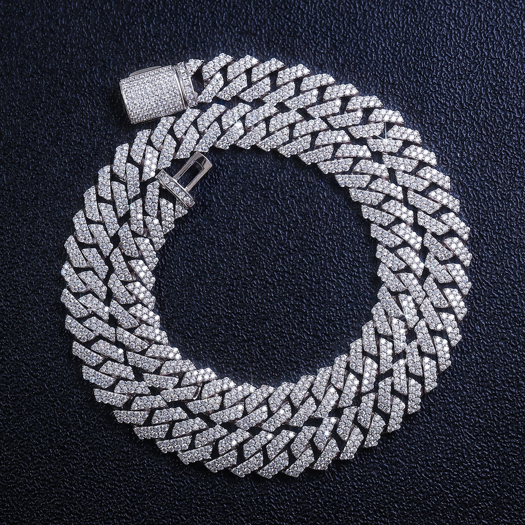 10mm 925 Silver 2 rows of stones