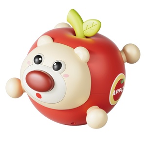 Bebek elma roly-poli diş kaşıyıcı çıngırak yumuşak plastik yumuşak kauçuk eğitim erken öğrenme ses kavrama topu oyuncak yatıştırıcı çiğneme - Product Image 1