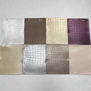 Bagaj ve çanta için ücretsiz örnek PVC Faux deri kumaş, bagaj dekorasyon için PU Rexine deri malzeme Stocklot levhalar - Product Image 2