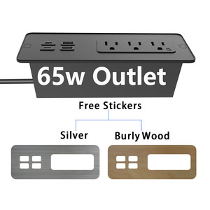 Enchufes integrados montados en el escritorio, tira de alimentación de escritorio con 4 puertos Usb, muebles, sofá, tomas de corriente - Product Image 1