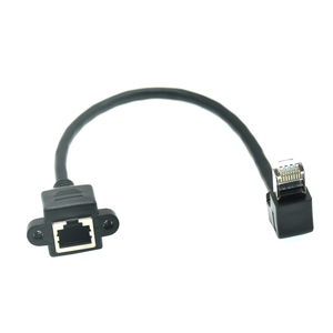 RJ45 Cable Male to Female 90 Right Angle Bend up Downed Panel Mount Ethernet LAN Extension Extender Cable Cord 1m/3ft 1.5m/5ft - Product Image 5