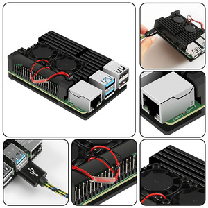 <strong>Raspberry</strong> <strong>Pi</strong> 4 <strong>Case</strong> Aluminum Metal Alloy Box Shell Dual Cooling Fan Thermal Pad Heat Sink for <strong>Raspberry</strong> <strong>Pi</strong> 4B Enclosure - Product Image 6