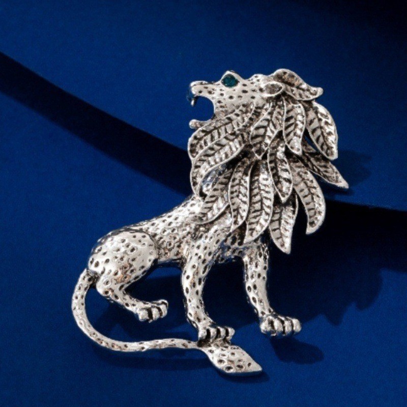 Xd9185-2 león de plata antiguo