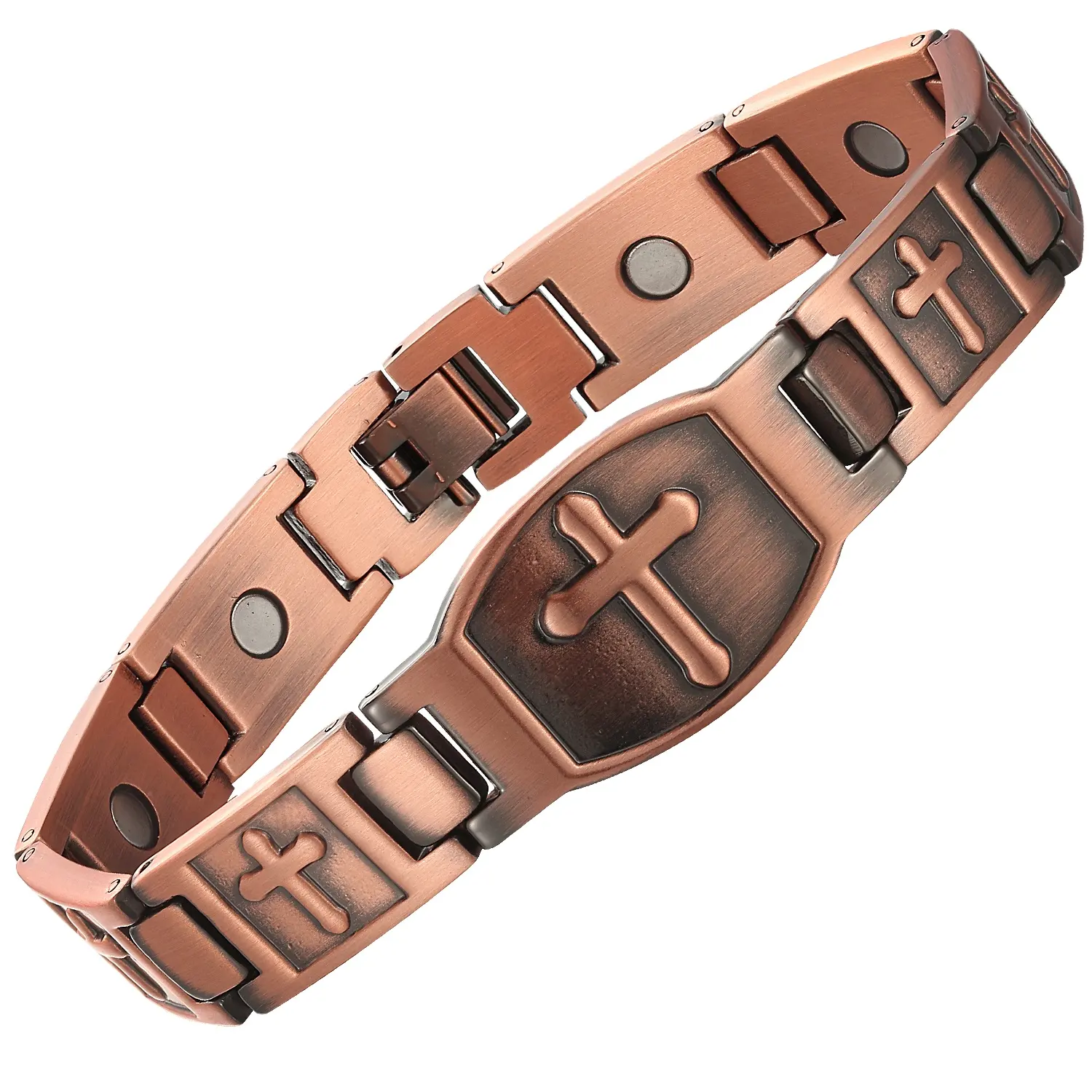 2024 nouveau KP mode en gros soins de santé hommes femmes 99.95% pur cuivre magnétique croix bracelet