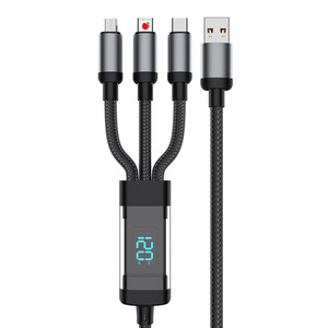 Fábrica China 3 en 1 Tipo C 8 pines Micro USB 3 en 1 Cable Usb Cable de carga rápida Cables de datos para teléfono - Product Image 1