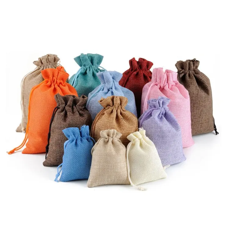 Manufacturer wholesale linen bundle bag breathable hanging bamboo charcoal bag jewelry dust-proof packaging gift linen bag