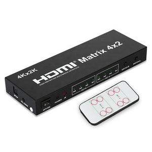 4Kx2K 3D <strong>4</strong> <strong>Input</strong> <strong>2</strong> <strong>Output</strong> HDMI Matrix 4x2 <strong>Video</strong> Switcher Support 1080P HDMI <strong>4</strong> in <strong>2</strong> Out HDMI <strong>Splitter</strong> With Remote Control - Product Image 1