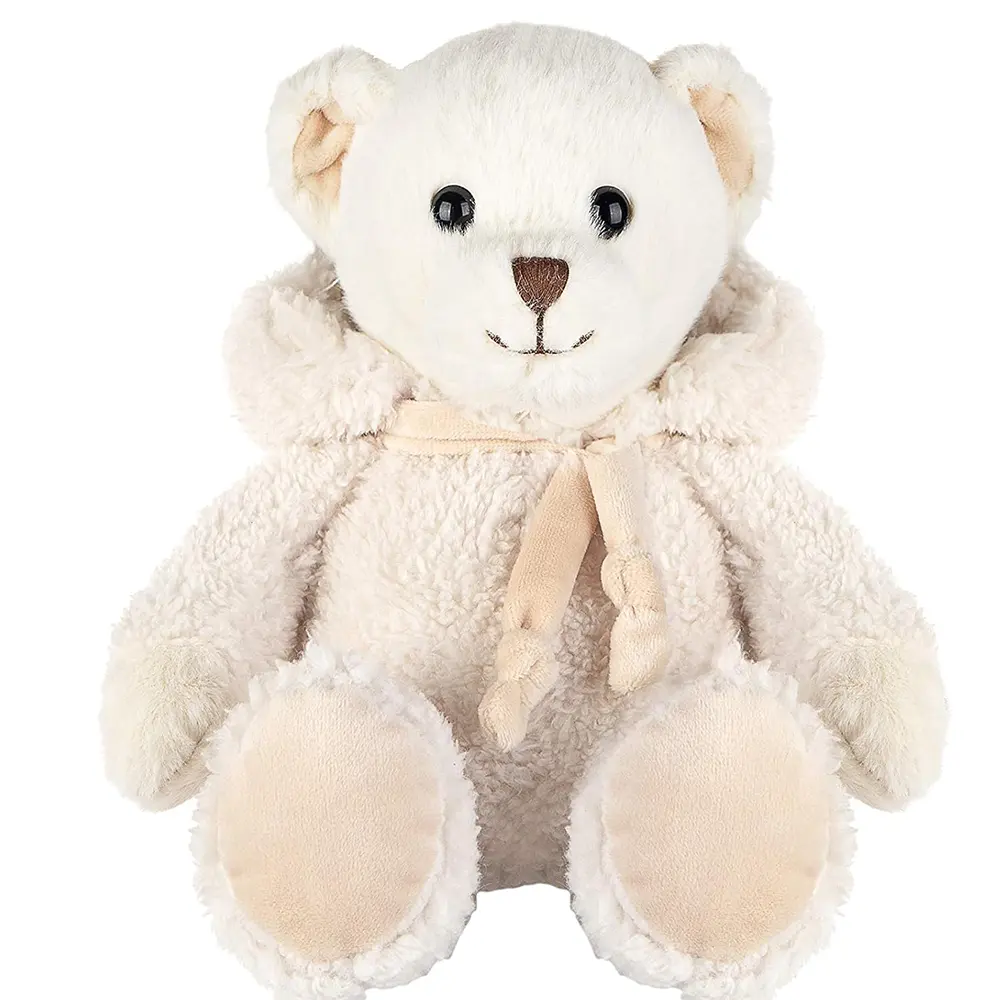 Felpa con cappuccio con orsacchiotto carino personalizzato peluche di animali giocattolo per bambine e bambine regalo 11 pollici crema morbida peluche peluche