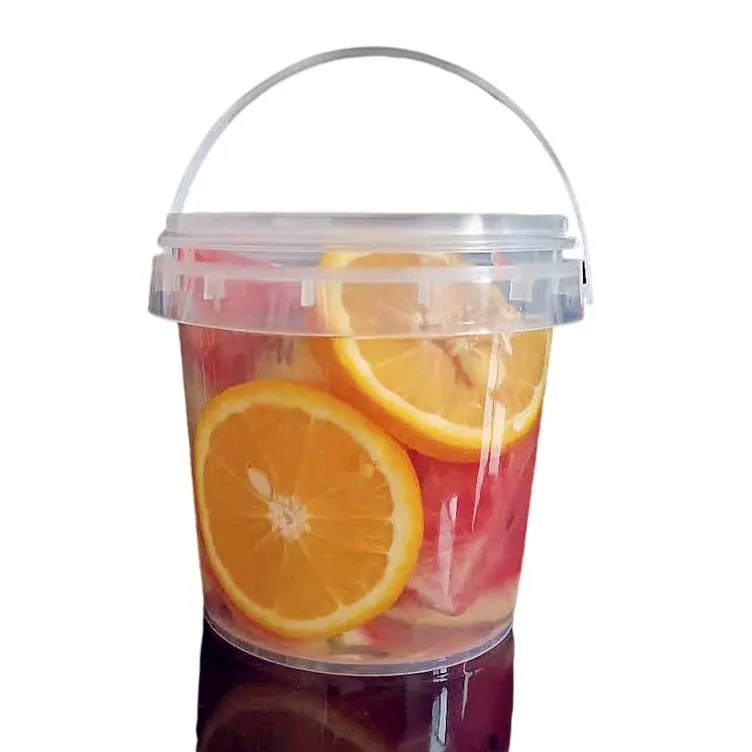 Cubos de plástico con tapa para llevar fruta, té, leche, Yogurt, 24oz, 32oz, venta al por mayor