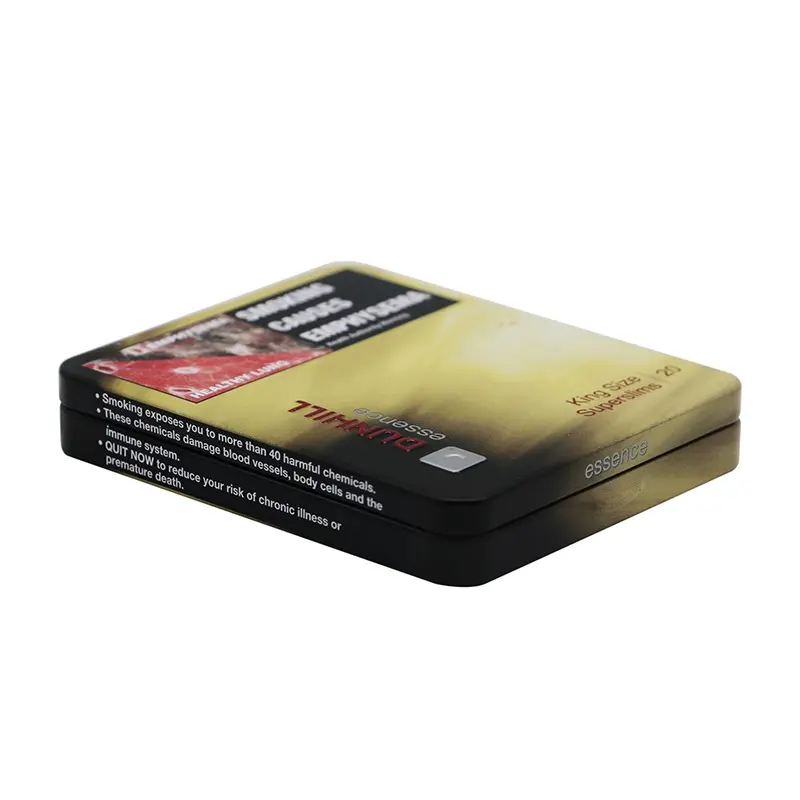 Rỗng Chất lượng cao thuốc lá hộp thiếc với nắp có bản lề kim loại tin trường hợp cho thuốc lá bao bì thiếc