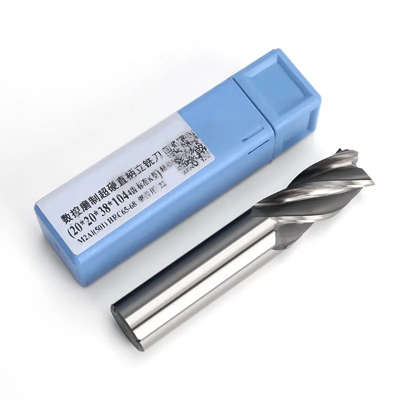 Huhao 4 Flutes Tốc Độ Cao Thép Phay Cutter 8Mm-32Mm CNC Kim Loại Phay Công Cụ Cạnh Phẳng End Mills Với Bảo Vệ Lỗ H04230301