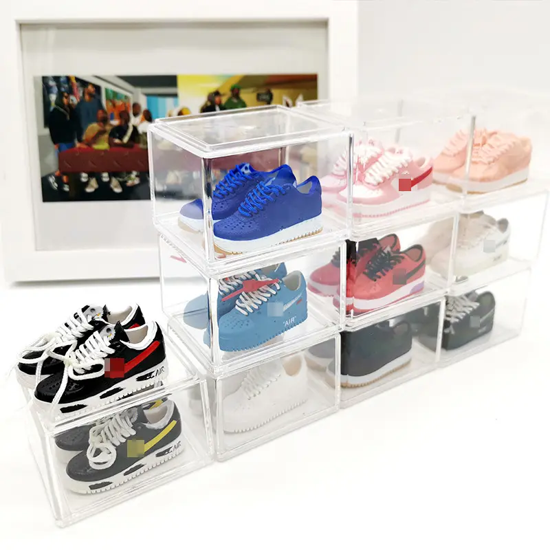 1:6 Mini sapatos modelo AJ velha escola basquete hip-pop estilo AF1 Air force 1 sapatos 3D chaveiro com saco pingente sapatilha chaveiro