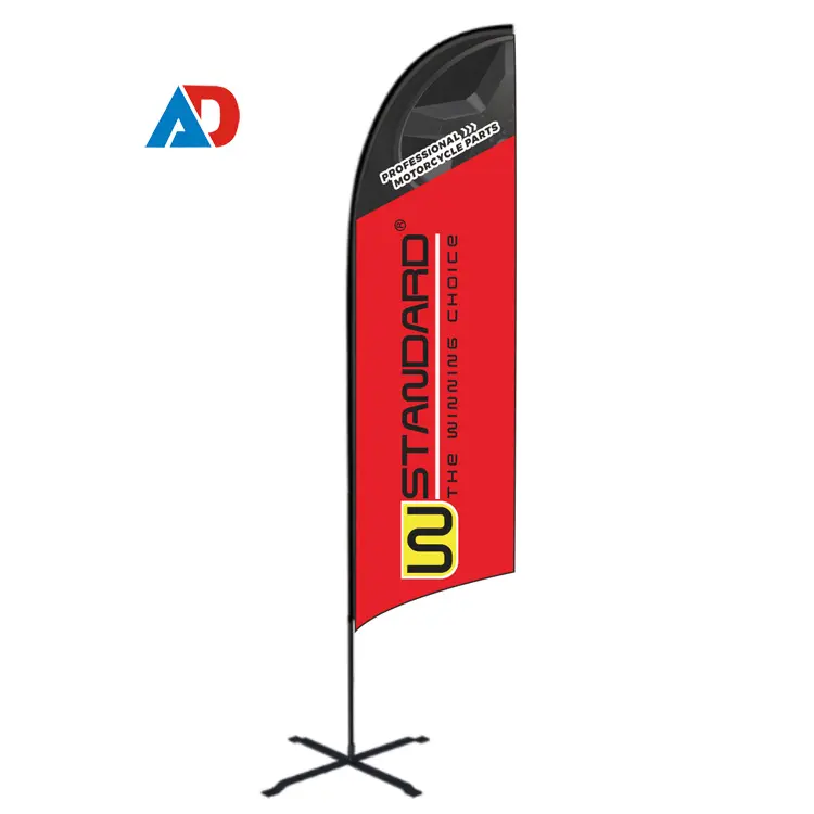 Banderola Rectangular con estampado de doble cara, banderín de plumas personalizado para publicidad, alta calidad