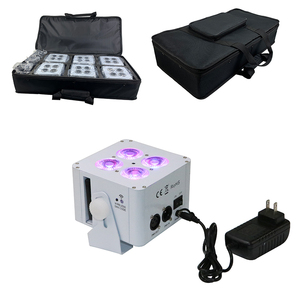 4PCS 18W <strong>RGBWA</strong>+UV 6IN1 Battery Powered <strong>Wireless</strong> <strong>DMX</strong> IR Remote <strong>Control</strong> Led Flat Par Light Wedding DJ Event Uplights - Product Image 1