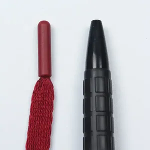 大量库存扁平红色拉绳绳，带定制空白标志硅胶尖端 - Product Image 6