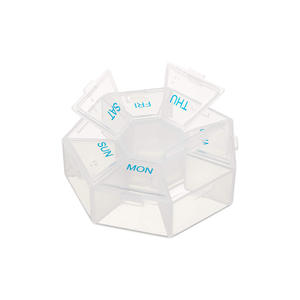 Heptagonal Hộp Đựng Thuốc 7 Ngăn Hình Dạng Hộp Đựng Thuốc Trang Trí Mini Bằng Nhựa - Product Image 2