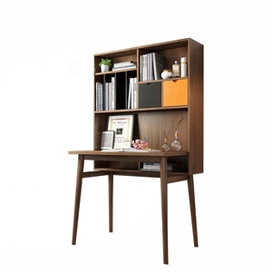 Mueble de estudio con diseño de madera, estantería de almacenamiento, mesa de escritorio de ordenador moderna - Product Image 6