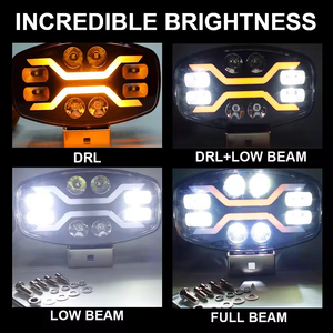 超明るいLEDワークライトHi/低ビームアンバーダイナミックDRL 12V-24V-36Vドライビングライトスポットライト4*4ジープトラックSuvオフロード用 - Product Image 2