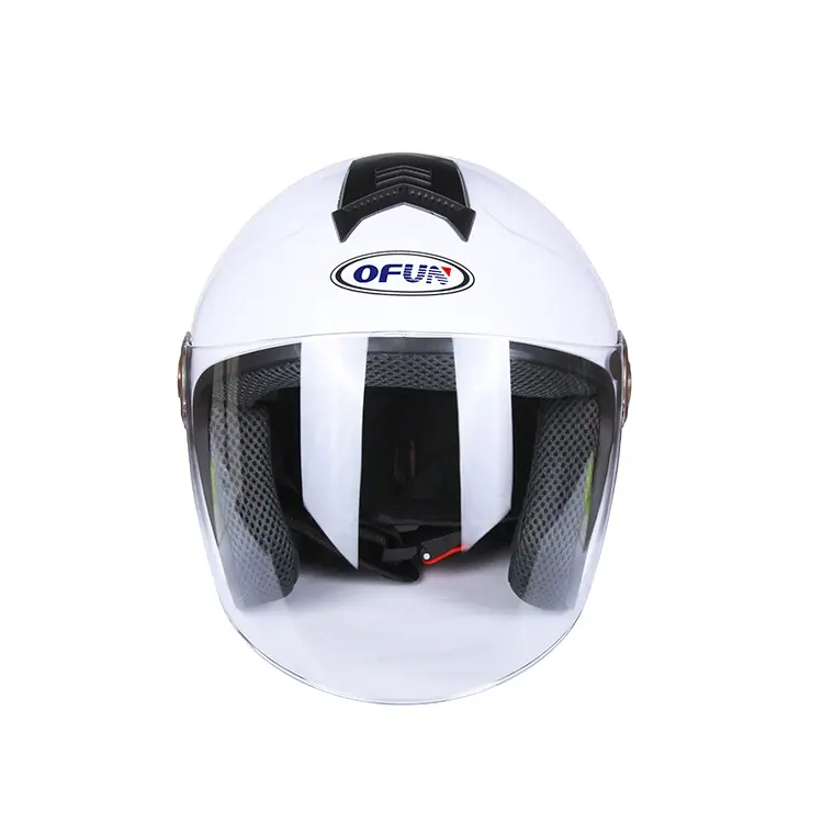 OFUN Wholesale Cheap Custom Design White Color Half Face Motorcycle Flip-Up Helmets