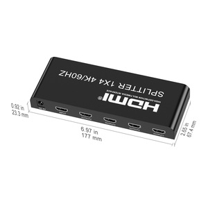 Venta al por mayor Venta caliente 4K 60HZ Hdmi 2,0 Video Splitter 1 en 4 salidas Distribuidor de 4 vías 4 entradas 1 salida Hdmi Switch Splitter 1X4