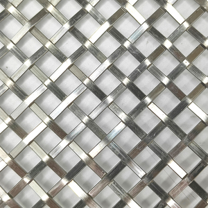 Dekorativer Metallgitter anbieter Edelstahl glatt gewebtes Draht geflecht Sieb trennwand Flach draht geprägtes Dekorations netz - Product Image 2
