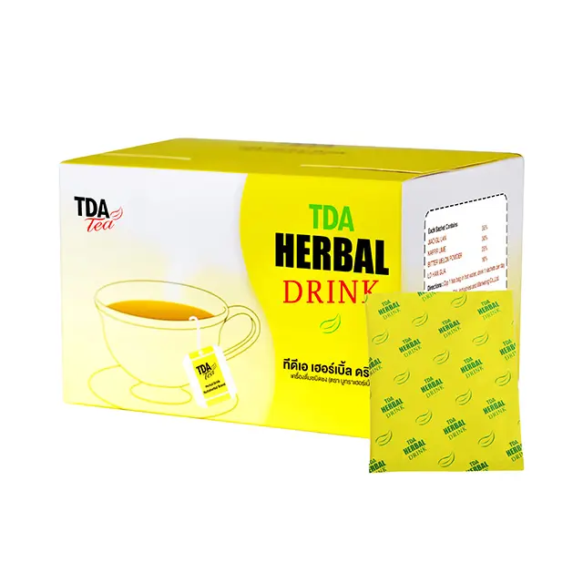 Bebida de hierbas TDA Hipertensión Diabética Bebida saludable Extracto de hierbas Bebida Calidad Premium de Tailandia Tamaño 30 Sobres
