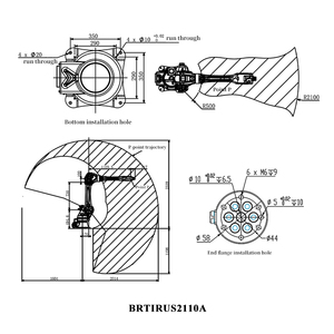 2100mm raggiungono 10KG di carico utile 6 assi braccio robotico per la movimentazione automatica dello scarico di carico in tutta la fabbrica di applicabilità del motore PLC - Product Image 4