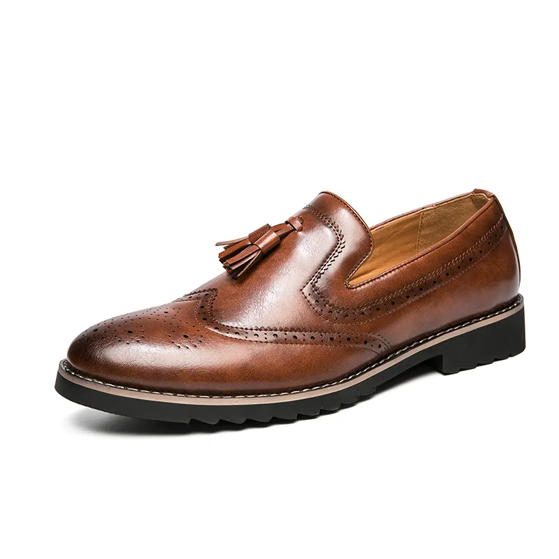 حذاء رجالي رسمي من الجلد الأصلي للعمل كلاسيكي سهل الارتداء